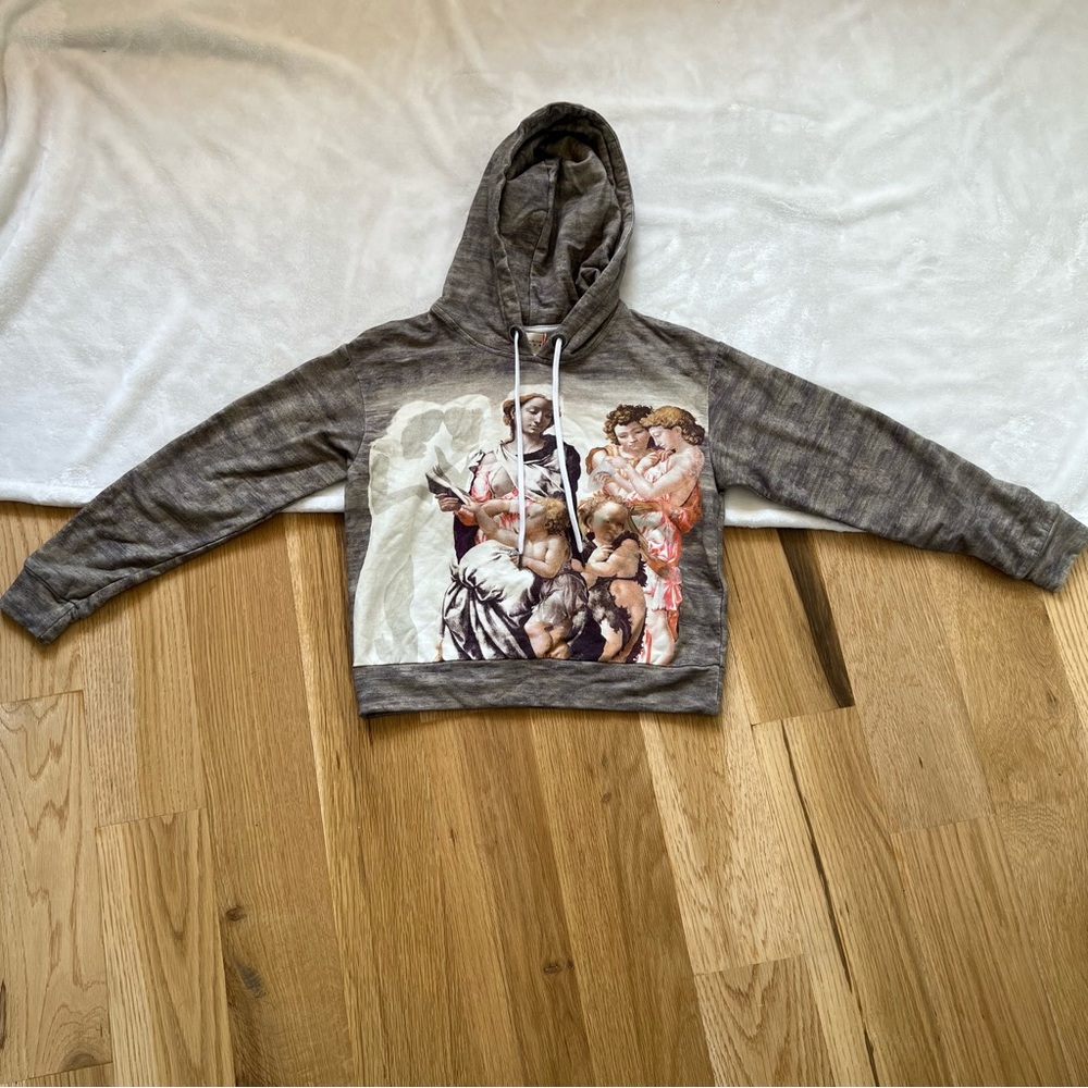 Alice + Olivia Barron Madonna & Child Art Hoodie Sweater XS NWT soft designer - Picture 7 of 12